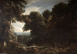 Landscape View Through A Wood — George Washington Thomas Lambert