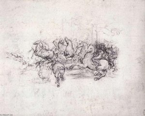 Group Of Riders In The Battle Of Anghiari — Leonardo Da Vinci