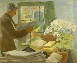Leonard Sidney Woolf (1880–1969), At A Window In Monk's House — Marjorie Tulip Ritchie Parsons