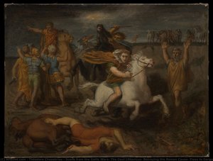 Scene From The Gallic Wars: The Gaul Littavicus, Betraying The Roman Cause, Flees To Gergovie To Support Vercingétorix — Théodore Chassériau