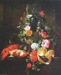 Nature Morte Aux Fleurs, Fruits Et Crustacés — Cornelis Jansz De Heem