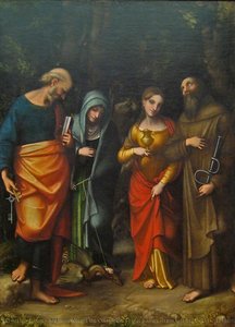 Cuatro Santos (de Izquierda A Derecha: San Pedro, Santa Marta, Santa María Magdalena, San Leonardo) — Antonio Allegri Da Correggio