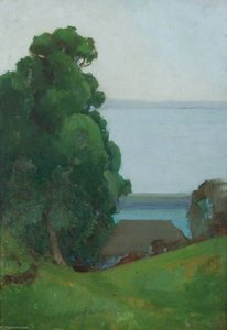 Trees On A Hill Near The Sea — Benjamin Haughton