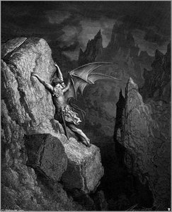 Satan's Flight Through Chaos — Paul Gustave Doré