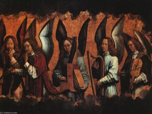 Musicianos Ángeles, Una Porción De Un Tríptico — Hans Memling