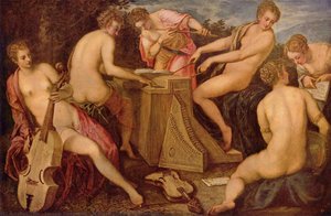 Women Playing Instruments — Jacopo Tintoretto