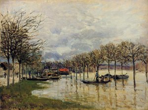 Die Überschwemmung Auf Der Straße Nach Saint-germain — Alfred Sisley