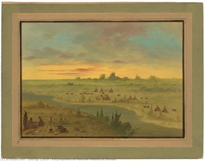Encampment Of Pawnee Indians At Sunset — George Catlin