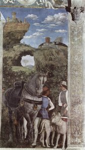 Cavallo E Servo Con Cani Da Caccia, Dalla Camera Degli Sposi O Camera Picta (dettaglio) — Andrea Mantegna