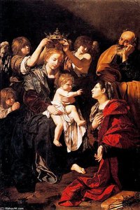 The Holy Family With Santa Catalina — Bartolomeo Cavarozzi