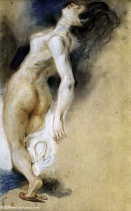 Female Nude, Killed From Behind — Eugène Delacroix