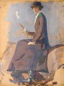Eine Porträtstudie Der Herzogin Von Westminster (verso) — Sir Alfred James Munnings