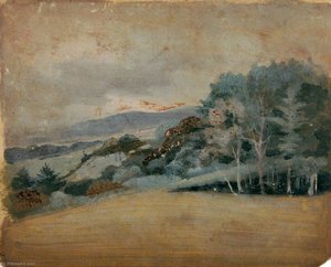 Hilly Wooded Landscape (recto) — Joseph Clover