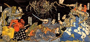 Raiko Tormented By The Earth Spider — Utagawa Kuniyoshi