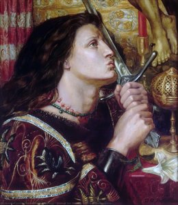 Joan Of Arc Besecando La Espada De Salvación — Dante Gabriel Rossetti