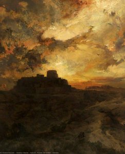 Sunset, Pueblo Del Walpe, Arizona — Thomas Moran