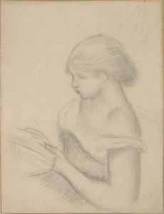 Una Chica Leyendo (con Un Boceto De Mujer Sentada) — Pierre-auguste Renoir