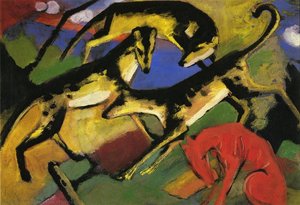 Les Chiens Jouant Aux Cartes — Franz Marc