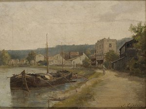 Péniche Sur La Seine — Stanislas Lépine