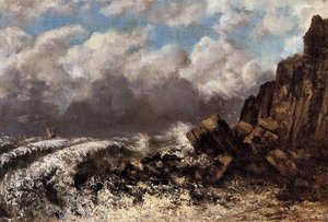 Seascape At Etretat — Gustav Courbet