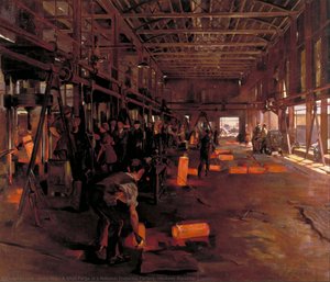 A Shell Forge At A National Projectile Factory, Hackney Marshes, London — Anna Airy