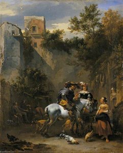 Halt At An Inn — Nicolaes Pietersz Berchem