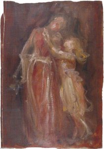 Young Girl Embracing A Woman — Anna Lea Merritt