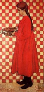 Kersti With A Breadbasket — Carl Larsson