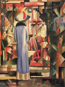 Woman In Front Of A Large Illuminated Window — August Macke