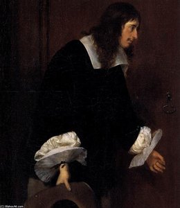 The Suitor's Visit (detail) — Gerard Ter Borch