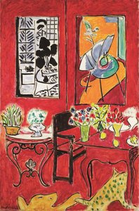 Grand Intérieur rouge Huile sur Toile Paris, Musée national d'Art Moderne