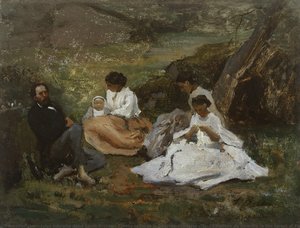 Family Reunion In Bourron-marlotte (théodore De Banville In The Forest Of Fontainebleau) — Jules Breton