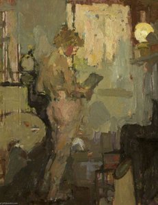 Model Looking At Picture — Bernard Dunstan