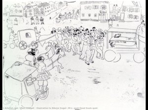Illustration Zu Nikolaj Gogols „die Toten Seelen“ — Marc Chagall
