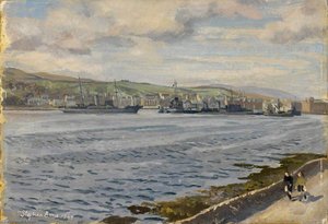 Campbeltown Harbour With Hms 'st Modwyn' And Hms 'samsonia' — Stephen Bone