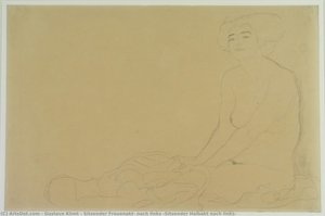 Sitente Frau Akt Nach Links — Gustav Klimt