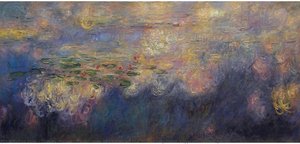 Spiegelungen Von Wolken Auf Dem Lilien Teich (triptych, Zentrale Wandplatte) — Claude Monet