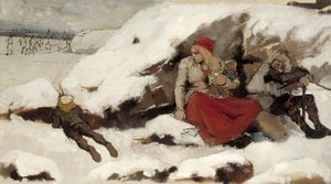 Study For Burnt Village — Albert Edelfelt