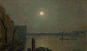 View Of Southwark Bridge At Night — John Atkinson Grimshaw