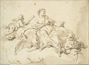 Figure Of A Woman With Cupids And Eagle — Charles-andré Van Loo