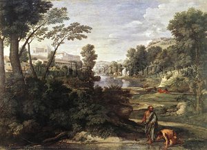 Landskap Diógenes-zal — Poussin