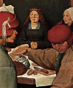 Ūkininkų Vestuvės (detalė) — Pieteris Bruegelis Vyresnis
