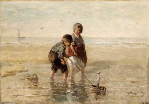 Children Playing By The Seaside — Jozef Israëls