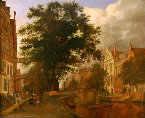 Fantasized Amsterdam Cityscape With Moat — Jan Van Der Heyden