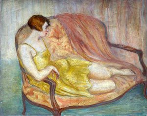 Reclining Lady In Yellow — Georges Van Houten
