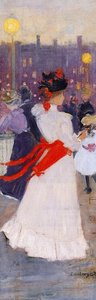 Dama Con Una Banda Roja — Maurice Brazil Prendergast