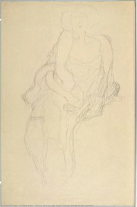 Bacak Bacak Üstüne Atmış Oturan Kadın (portre Için Çalışma — Gustav Klimt