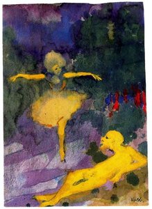 Tänzerin Und Liegender Mann — Emil Nolde