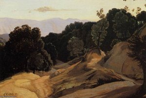 Road Through Wooded Mountains — Jean-baptiste-camille Corot