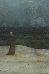 Moine Au Bord De La Mer, Retouches Pointillées, Décoloration Blanchâtre — Caspar David Friedrich